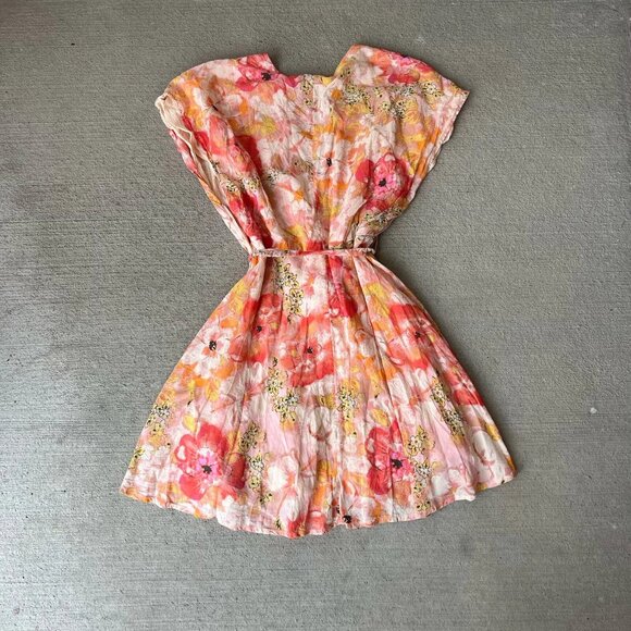 Free People Freddy Tie Mini Dress Women’s Small Fruit Punch Combo Boho Floral - Picture 5 of 5